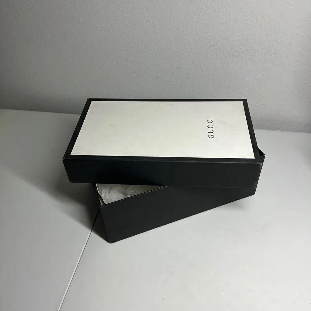 Authentic Gucci Classic Black & White Empty Shoe Storage Gift Box 14.5 x 8 x 5”